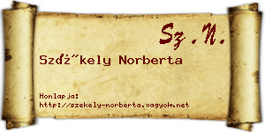 Székely Norberta névjegykártya
